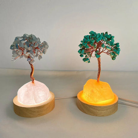 USB Plug Wooden Led Lamp Holder Round Display Stand Lamp Holder Crystal Art Ornament Luminous Base Ambient Lamp Night Light