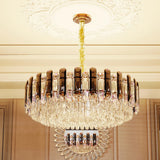 Modern K9 Crystal Chandelier Round Ceiling Fixtures Pendant Lights Living Room Bedroom