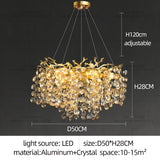 Modern Luxury LED Crystal Chandelier - Elegant Hanging Light for Living Room