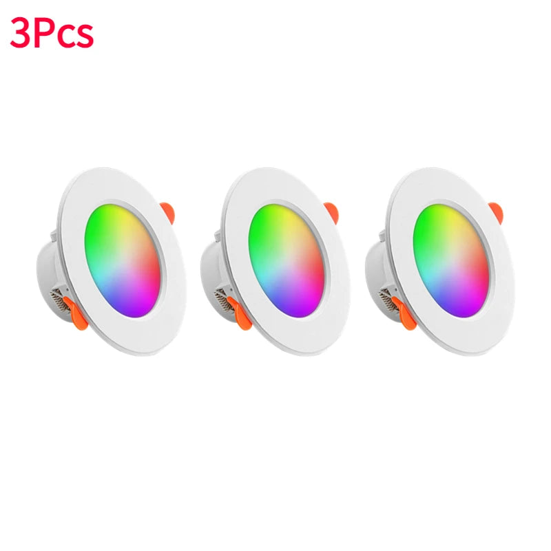 1-15Pcs LED Downlight Wi-Fi 10W 85-265V Dimmable Spot Light Recessed Round Light Spot Bluetooth-Compatible Lamp Atmosphere
