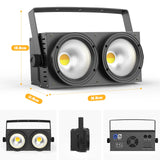4-Pack 200W COB LED Par Light (2x100W 2-Eye Blinder) - 2-in-1 Cool & Warm White DMX Stage Lighting for Party, Bar & DJ Events