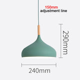 Multi Color Luster Pendant Lights Dia 16/17/24cm Restaurant Wood Hanging lighting Light Fixtures Modern E27 LED Loft Hang lamp