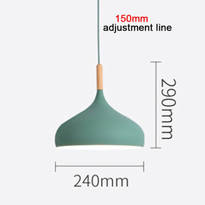 Multi Color Luster Pendant Lights Dia 16/17/24cm Restaurant Wood Hanging lighting Light Fixtures Modern E27 LED Loft Hang lamp