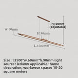 Zen-Style Ancient-Style Black Walnut Solid Wood Long Strip Lamp For Restaurant New Chinese-Style Tea Room - Office Pendant Lamp