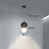Modern Minimalist Resin Honeycomb Stone Design LED Warm White Light Single Bedside Dining Pendant Lamp Glass Ball Pink Fixture