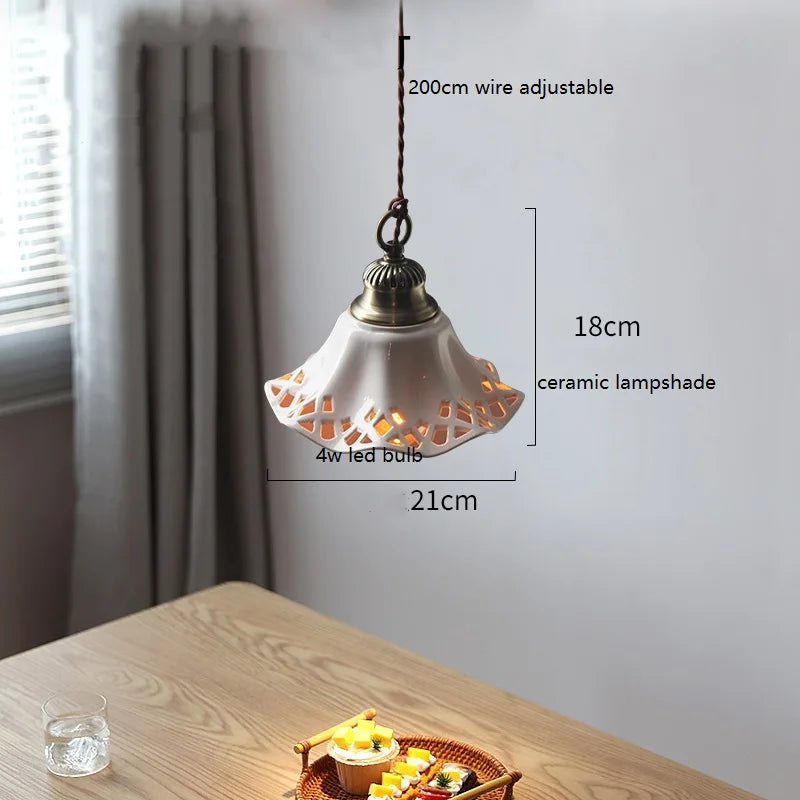 Modern Simple Ceramic LED Pendant Lamp Home Indoor Decors Lighting Bedroom Restaurant Dinning Living Room Lights Hang lamp