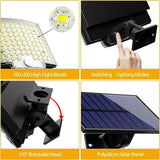Solar Light Outdoor 106 LED Spotlights IP65 Waterproof Motion Sensor Human Induction Solar Flood Security Lights 3 Modes
