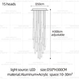 Modern LED Long Staircase Chandelier - Luxury Villa & Attic Hanging Lamp