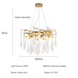 Light Luxury Crystal Chandelier Postmodern Minimalist Living Room Tree Branch Lamp Artistic Dining Room Pendant Lamp