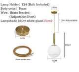 Modern Pendant Light Nordic Minimalist Hanging Lamp Ceiling Decoration Glass Ball Lighting Living Bedroom Dining Room