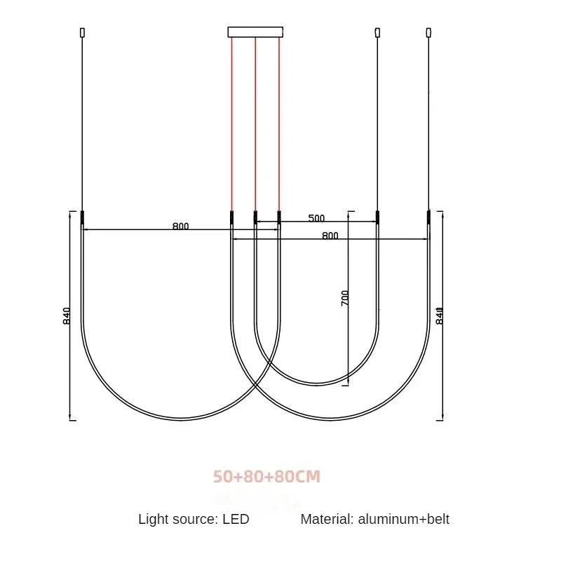 Minimalist Line Restaurant Chandelier Nordic Designer Creative Belt Art Villa Living Room Staircase Pendant Lights Home Decor