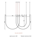 Minimalist Line Restaurant Chandelier Nordic Designer Creative Belt Art Villa Living Room Staircase Pendant Lights Home Decor