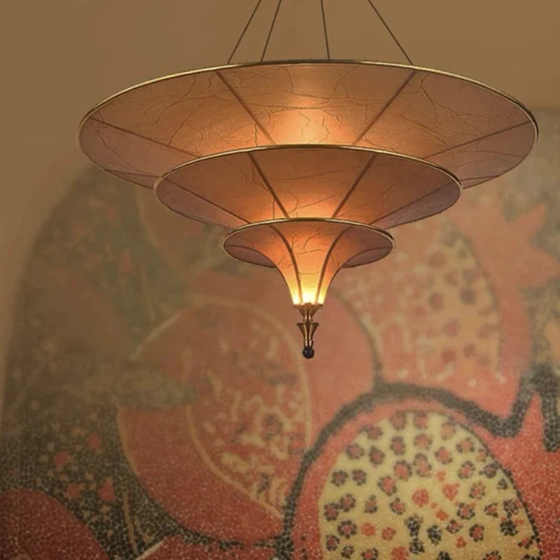 Buddhist Mood Teahouse Chandelier Southeast Asian Hanging Lamp Wabi Sabi Pendant Light for Home Staircase Decor Room Lustre