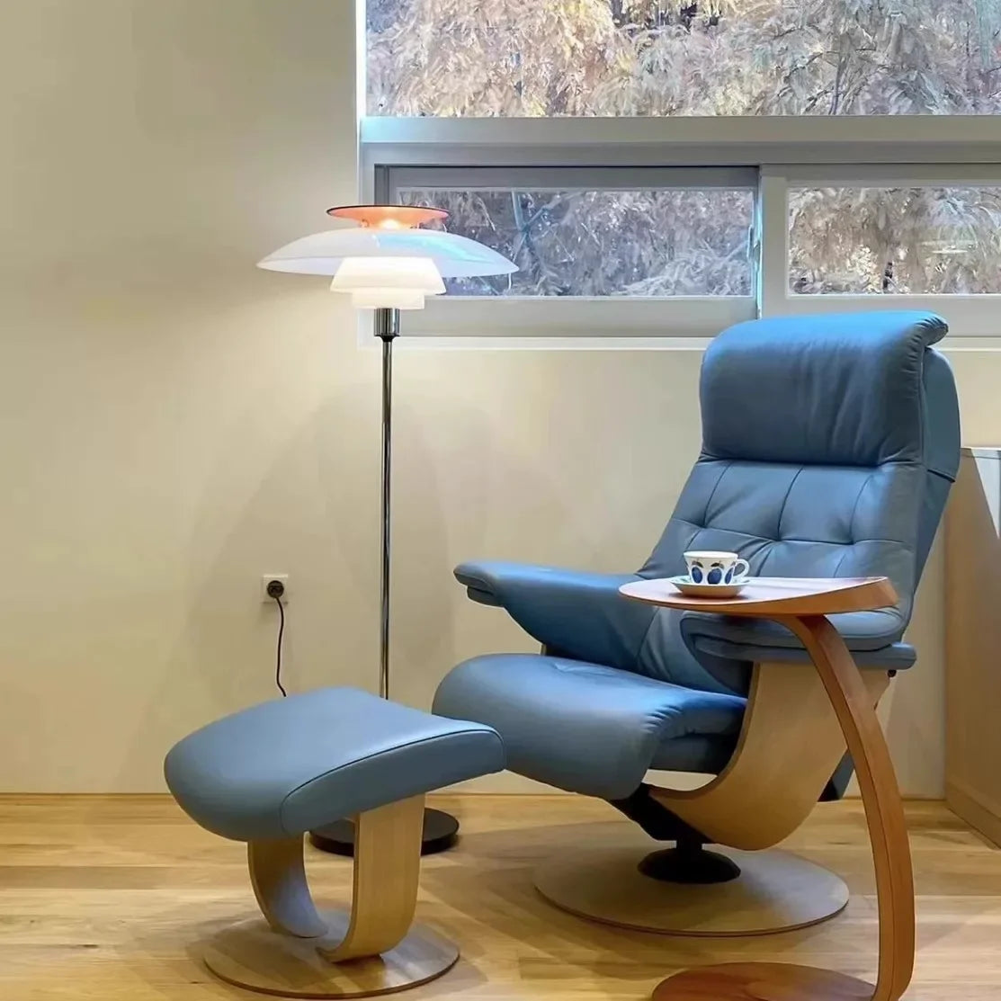 Nordic Floor Lamp Metal and Glass Lampshade Stand Light with Replacement E27 Bulb