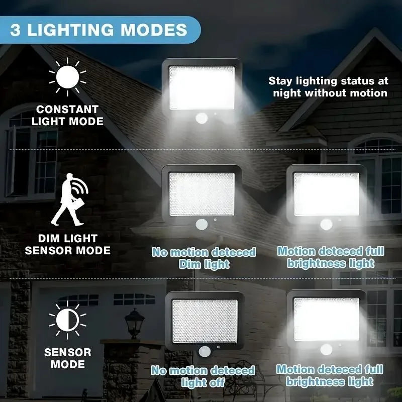 56 LED Solar Motion Sensor Outdoor Wall Light - IP65 Waterproof Garden Security Flood Lamp for Patio, Yard & Garage
