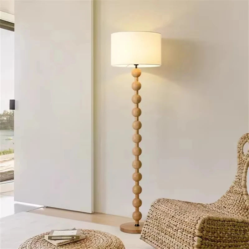 Medieval Solid Wood Floor Lamp - Retro Wabi-Sabi Standing Sofa Light & Desk Lamp Fixture for Living Room & High-End Home Decor