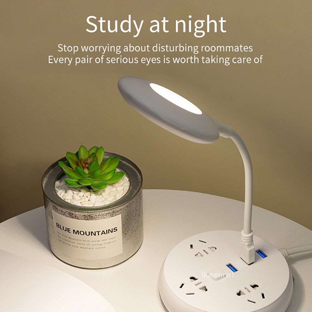 Plug and Play LED Desk Lamp Home Decorative Night Light Desktop Light for Bedroom Reading Light Eye-Protect Night Light