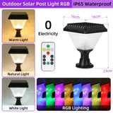 Outdoor LED Solar Column Light - Waterproof Dimmable Garden Pillar Lamp