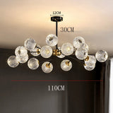 2026 for Nordic LED crystal spherical ceiling chandelier for dining living room bedroom luxury main light simple indoor