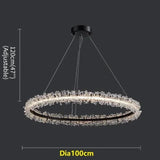 French Light Luxury Lamps Modern Minimalist Living Room Diningroom Bedroom Lighting Internet Celebrity Ring  Crystal Pendant