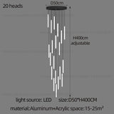 Minimalist Chandelier LED Stair Strip Lamp Duplex Building Interior Lighting Lamps Modern Dining Table Living Room Pendant Light