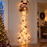 2027 Christmas Magic Trail Wall Light-LED Glowing Xmas Scene Wall Decoration,Santa Sleigh Reindeer Hanging Decor for New Year Pa