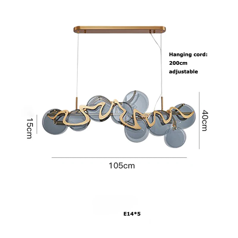 Modern Internet Celebrity Living Room Art Pendant Light Luxury Minimalist Glass Lamp Bedroom Dining Room Long Pendant Light