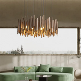 Retro Wooden Hanging Chandelier Light Dining Table Solid Wood Led Pendant Lamp Living Room Kitchen Chandelier Lighting Fixture