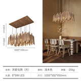 Retro Wooden Hanging Chandelier Light For Dining Living Room Farmhouse Kitchen Table Solid Wood Led Pendant Chandelier Lamp