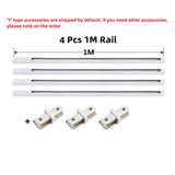 LED Track Light Rail 0.5M 1M Black White Aluminum 2 Wire System Track Light Series Universal Track for Ceiling Spot Lamps