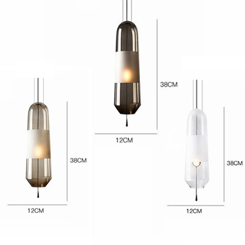 Modern Glass Pendant Lights Hanging Lamp for Dining Room Bedroom Led Light Fixtures Nordic Loft Industrial Home Decors Luminarias