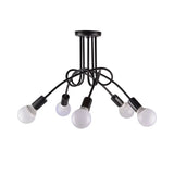 American Retro Ceiling Light Wrought Iron LED E27 Chandelier Black and White Lamp Living Room Decoration Home Lighting Fixture