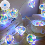 40/20/10 LEDs Laser Dream Rose Flower String Lights Christmas Decorations for Home Outdoor Holiday Lighting Wedding Party Decors