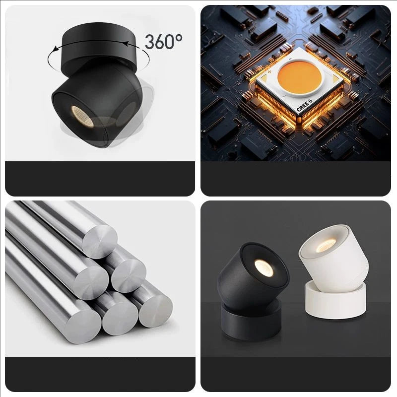7w 10w 15w Living Room Light Fixture Ceiling Lamp for Home Kitchen Indoor 110V220V Dimmable Led Downlight Spot Spotlights Foldable