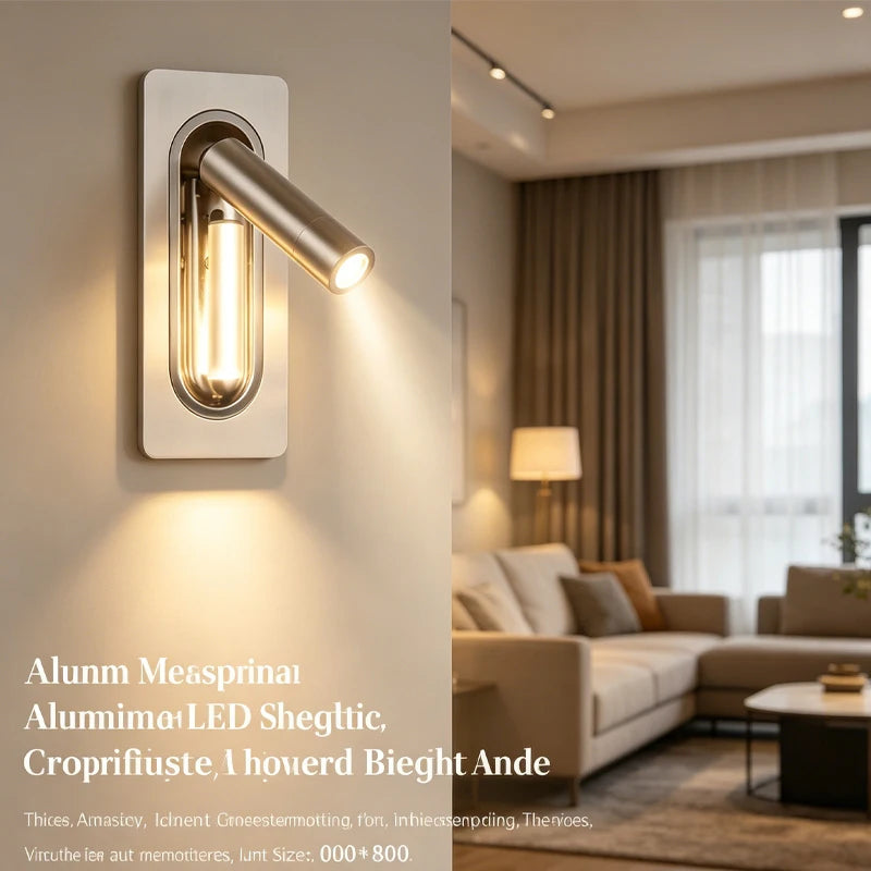 Full Spectrum Eye-Protection LED Wall Lamp - Rotatable Bedside & Study Reading Light