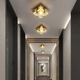 Modern Clear Crystal Ceiling Lamp Gold Metal Bedroom Kitchen Parlor Lighting Fixtures
