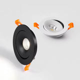 Adjustable Embedded LED Downlights COB Recessed Ceiling Lamp White/Black for Indoor Living Room AC110V/220V Dimmable 360°