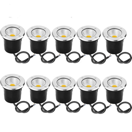 10PCS LED Underground light 10W15W COB Floor Lamp Outdoor Ground Spot Landscape Garden Square Path Buried Yard 110V 220V 12V IP68