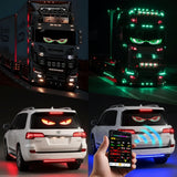 LED Truck Pixel Panel - Custom "Devil Eye" Scrolling Text Windshield Display
