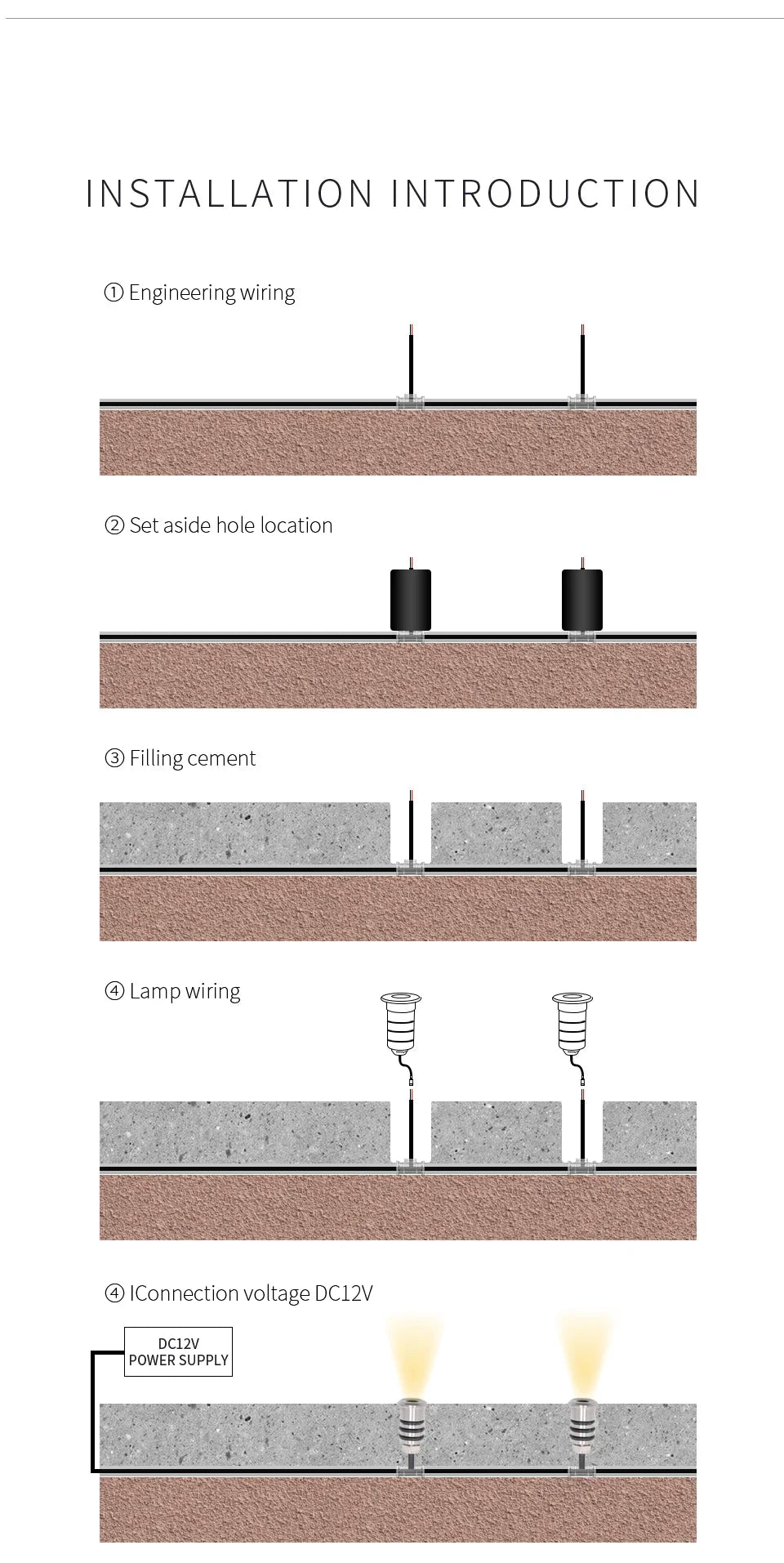 Mini LED 12V Deck Light Recessed Outdoor Led Spot Waterproof IP68 Step Light Garden Path Star Decor DC24V Underground Spotlight