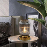 Retro Glass Table Lamp Pumpkin Ball Desk Light For Restaurant Study Living Room Bedside Hotel Villa Home Decors Luster's Lamp