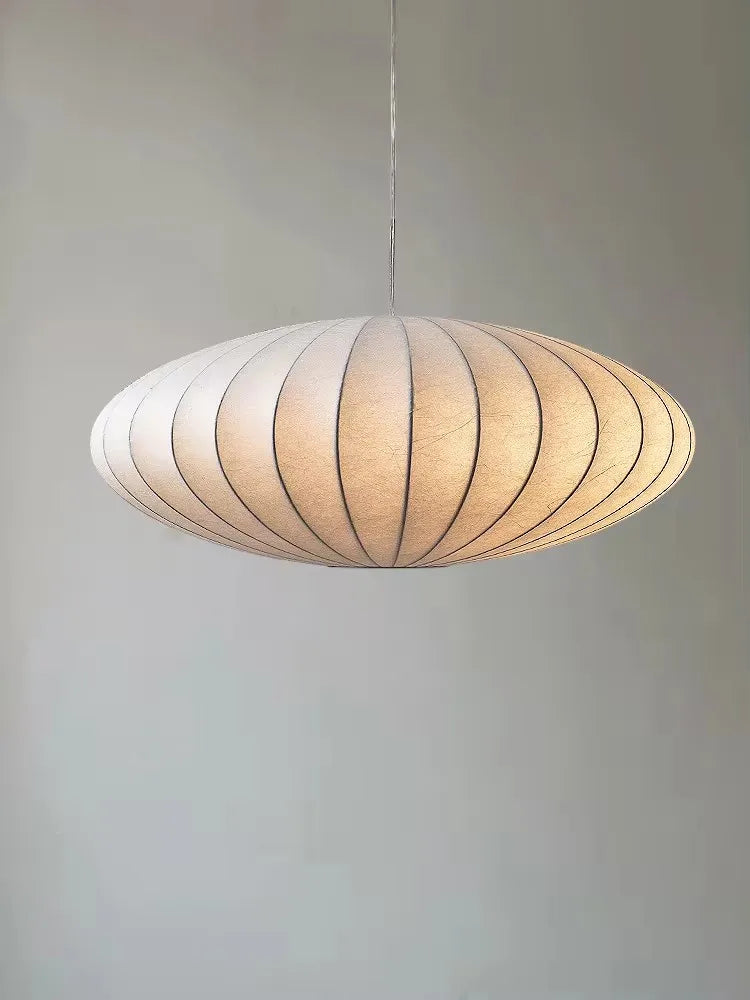 Handmade Apartment silk chandelier Japanese Style Wabi-sabi living room dining room cream style Silk pendant lamps