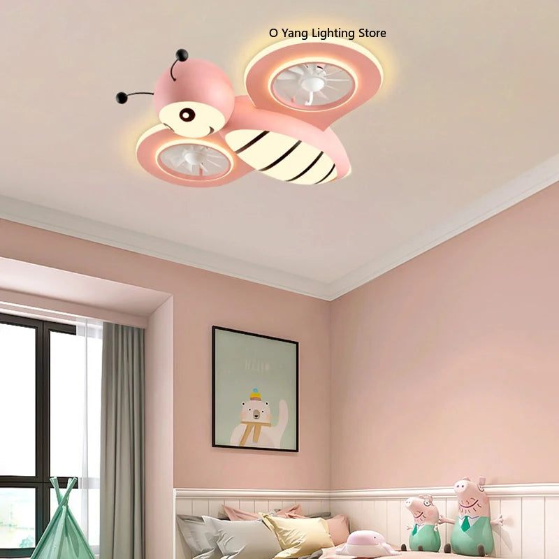 New Ceiling Fan Lights, Children's Bedroom Dining Room Ceiling Fan Lights, Ceiling Lights with Led Lights Indoor Lighting