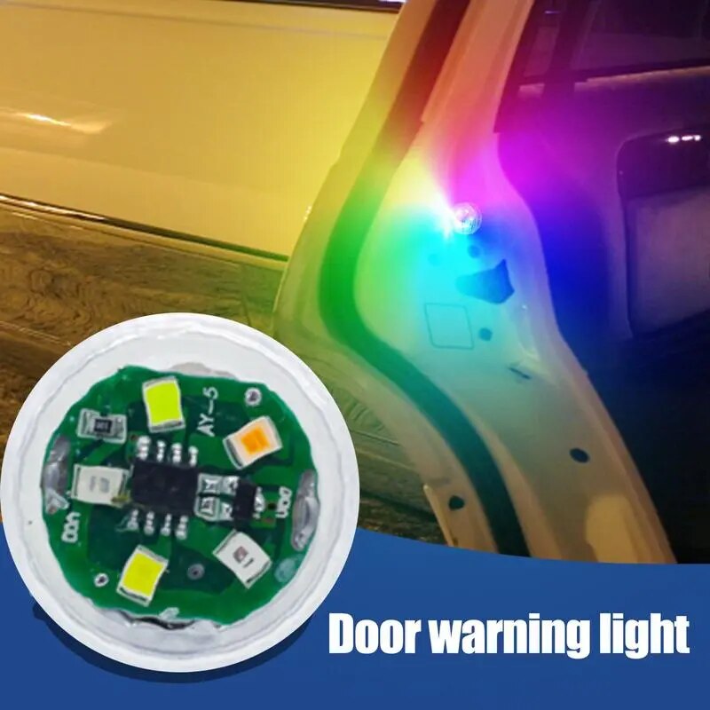 Wireless Car Door LED Warning Light 5 LEDs LED Flashing Warning Light Self Adhesive Waterproof Magnetic Induction Strobe Flash