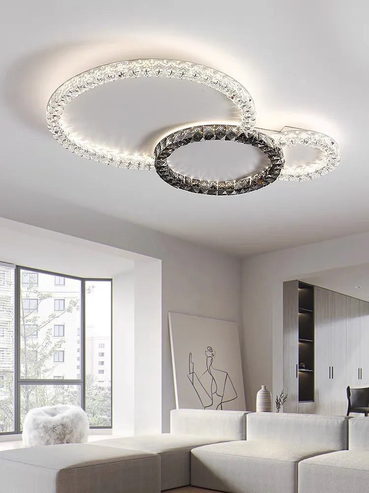 2025 New Modern Simple Light Luxury Crystal Ceiling Lights LED Chandelier Luster Indoor Lighting For Living Room Bedroom lamp