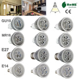 High Brightness LED Spotlight Bulb - E27 E14 GU10 MR16 Base (9W 12W 15W)