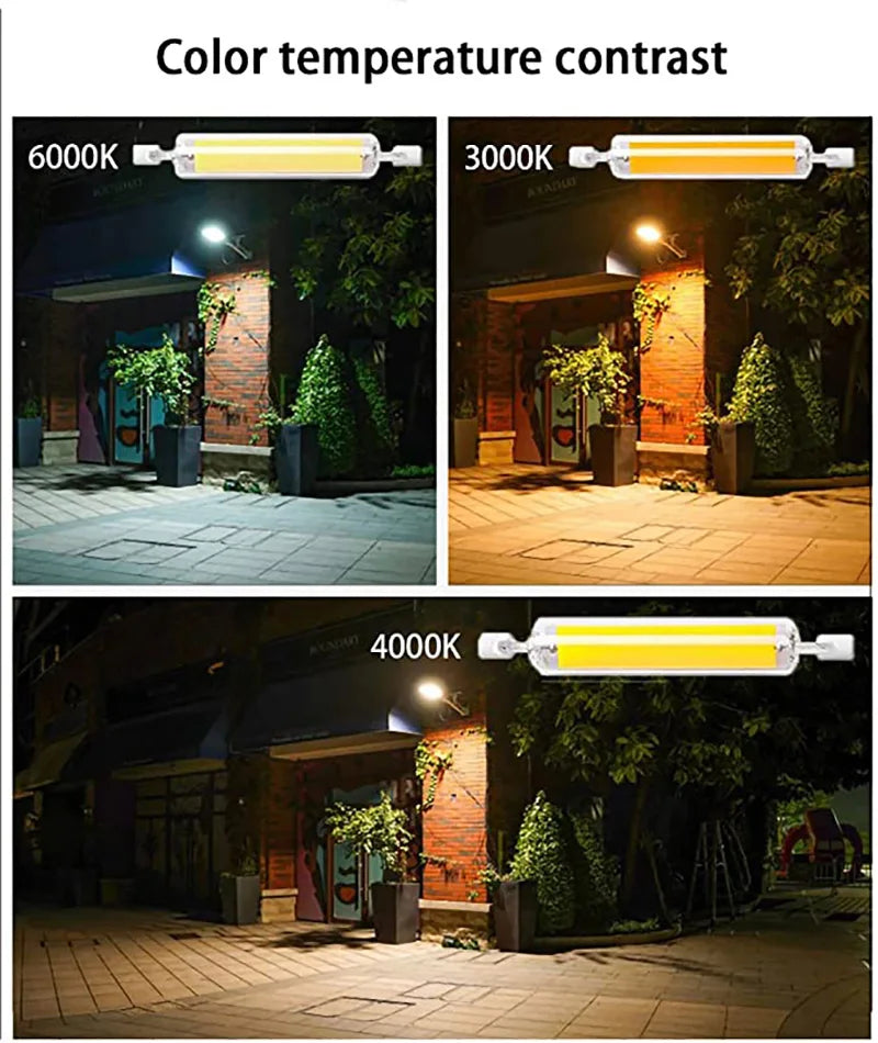 LED R7s COB Glass Tube 118mm J118 78mm J78 COB Light Bulb Super Bright AC110V  220V Home Replace Halogen High power Lamp