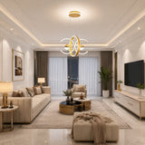 Modern three-color LED pendant lights paired with acrylic creative ring-shaped pendant lights, luxurious ceiling lights, suitable for living rooms, dining rooms, and bedrooms.