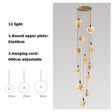 New Chinese LED Marble Gold Home Deco Designer Chandelier Lighting 2026 New Trend Lustre Hanging Lamps For Living Room