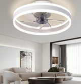 Modern Led ceiling fan without light DC motor 6-speed timing fan 18CM low floor loft remote control decorative fan with light